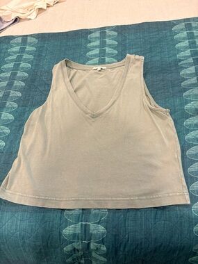 Z Supply Relaxed V-Neck Tank Top - green